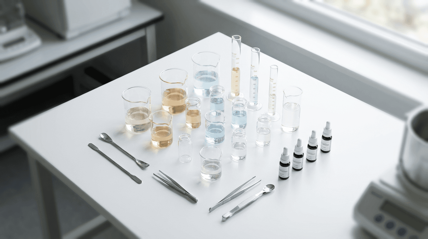 Premium peptide vials in a clinical laboratory setting