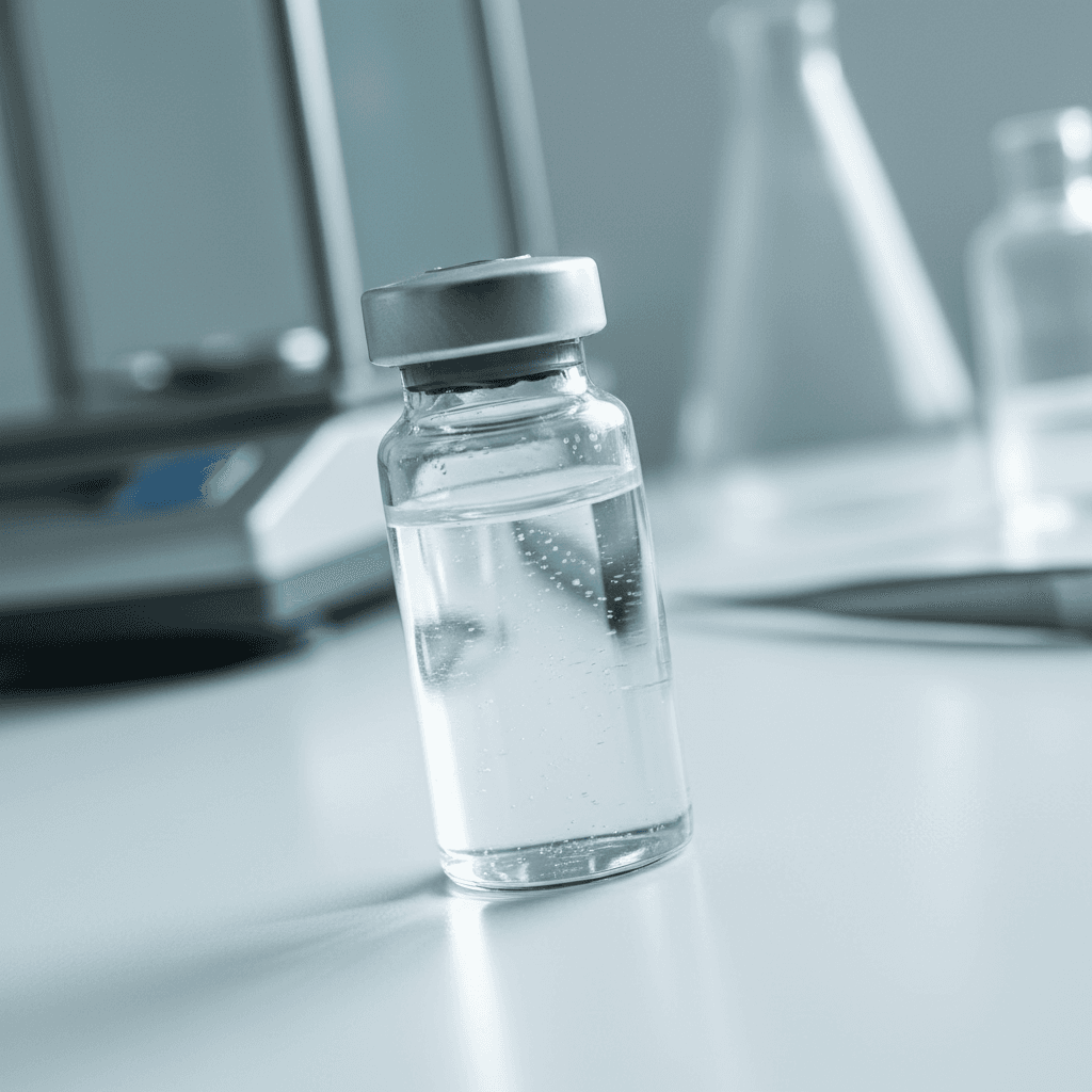 Premium peptide product displayed with medical-grade precision and minimal aesthetic