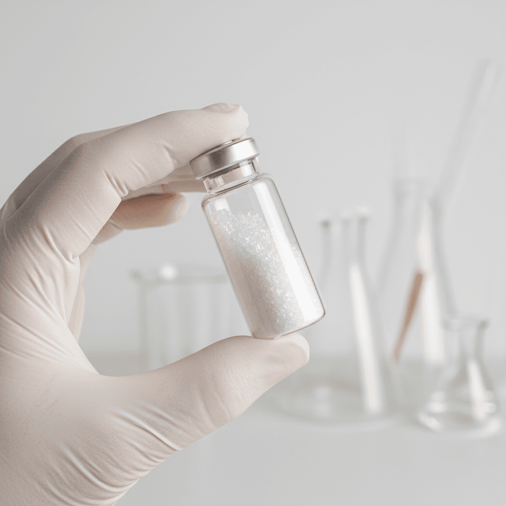 Premium peptide vial with clinical labeling